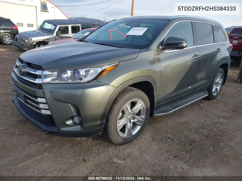 2017 Toyota Highlander Limited VIN: 5TDDZRFH2HS384333 Lot: 40796832