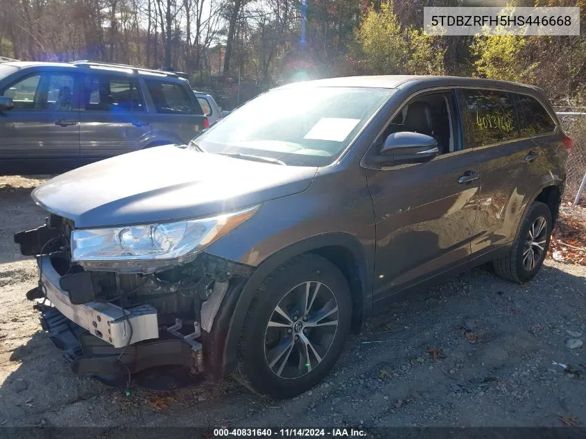 2017 Toyota Highlander Le Plus VIN: 5TDBZRFH5HS446668 Lot: 40831640