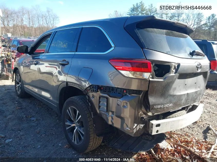 2017 Toyota Highlander Le Plus VIN: 5TDBZRFH5HS446668 Lot: 40831640