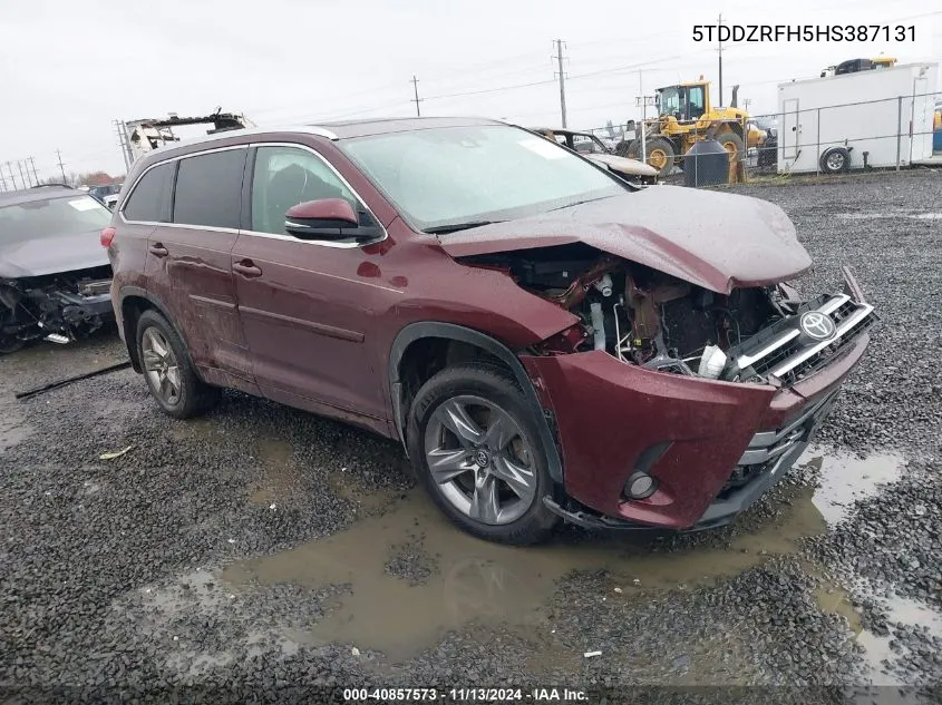 2017 Toyota Highlander Limited Platinum VIN: 5TDDZRFH5HS387131 Lot: 40857573