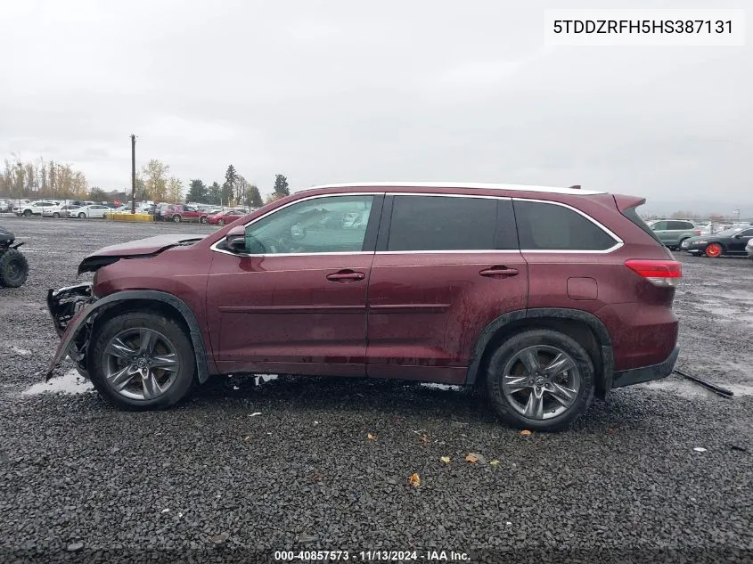 2017 Toyota Highlander Limited Platinum VIN: 5TDDZRFH5HS387131 Lot: 40857573