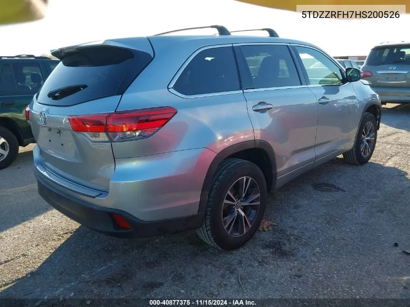 2017 Toyota Highlander Le VIN: 5TDZZRFH7HS200526 Lot: 40877375