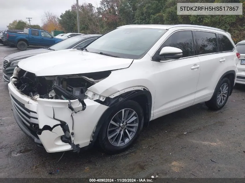 2017 Toyota Highlander Xle VIN: 5TDKZRFH5HS517867 Lot: 40902024