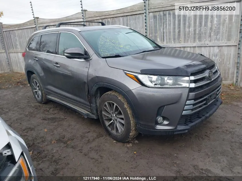 2018 Toyota Highlander Se/Xle VIN: 5TDJZRFH9JS856200 Lot: 12117940