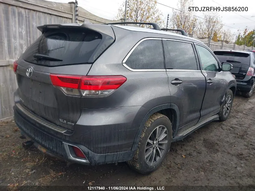 2018 Toyota Highlander Se/Xle VIN: 5TDJZRFH9JS856200 Lot: 12117940