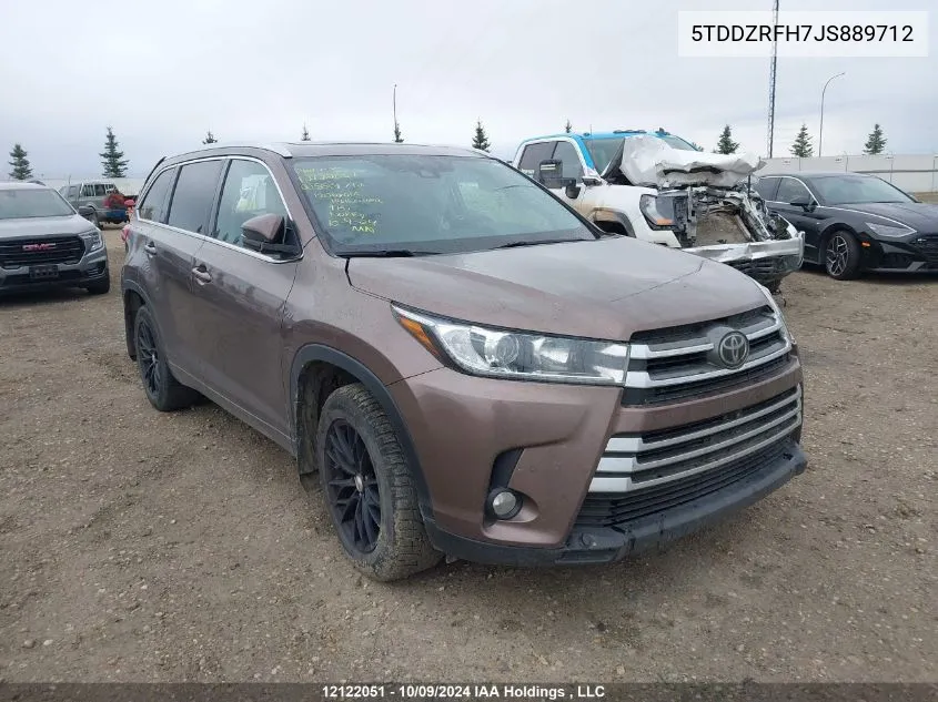 2018 Toyota Highlander Limited VIN: 5TDDZRFH7JS889712 Lot: 12122051