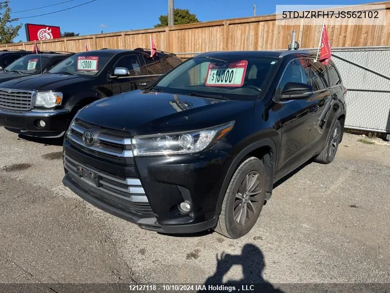 2018 Toyota Highlander VIN: 5TDJZRFH7JS562102 Lot: 12127118