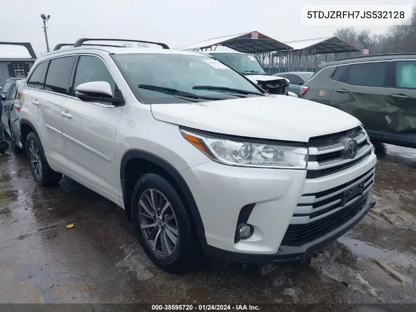 2018 Toyota Highlander Xle VIN: 5TDJZRFH7JS532128 Lot: 38595720