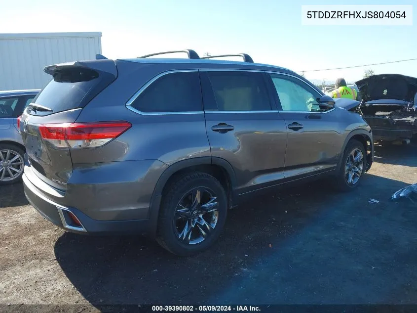 2018 Toyota Highlander Limited Platinum VIN: 5TDDZRFHXJS804054 Lot: 39390802