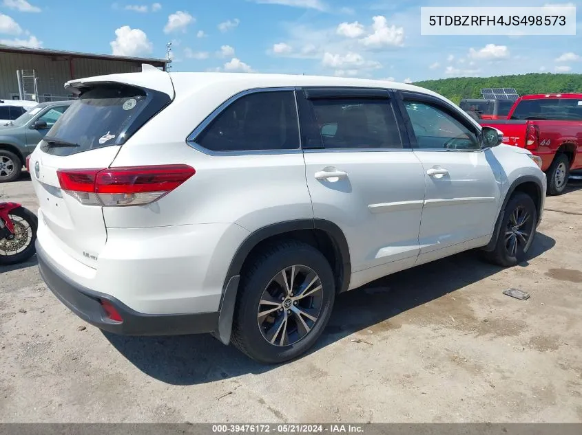 2018 Toyota Highlander Le Plus VIN: 5TDBZRFH4JS498573 Lot: 39476172