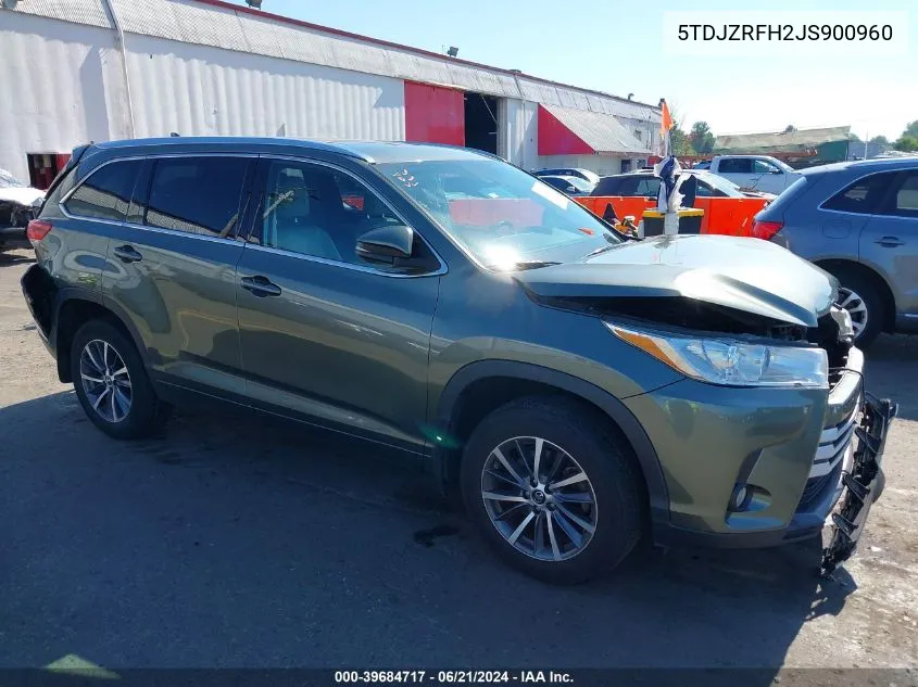 5TDJZRFH2JS900960 2018 Toyota Highlander Xle