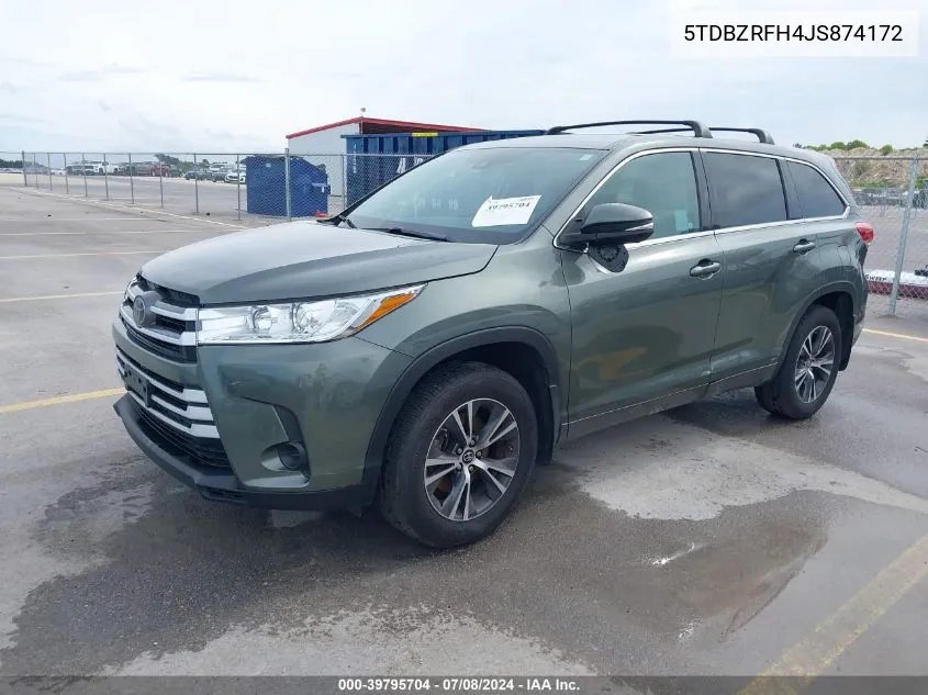 5TDBZRFH4JS874172 2018 Toyota Highlander Le