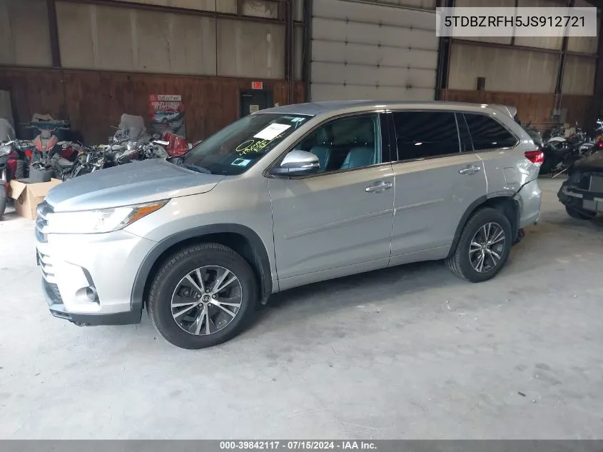 5TDBZRFH5JS912721 2018 Toyota Highlander Le