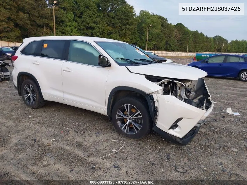 2018 Toyota Highlander Le VIN: 5TDZARFH2JS037426 Lot: 39931123