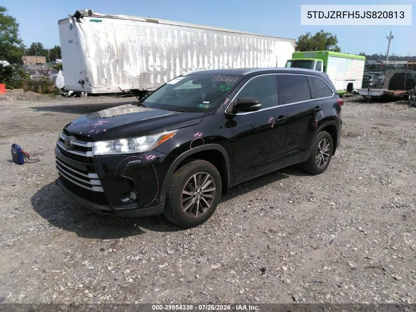 5TDJZRFH5JS820813 2018 Toyota Highlander Se/Xle