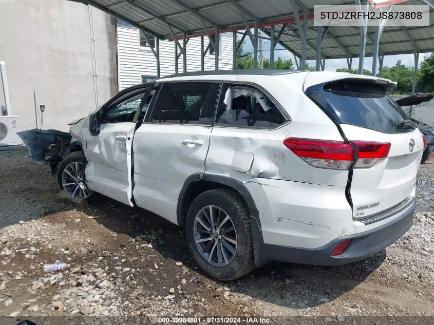 5TDJZRFH2JS873808 2018 Toyota Highlander Xle