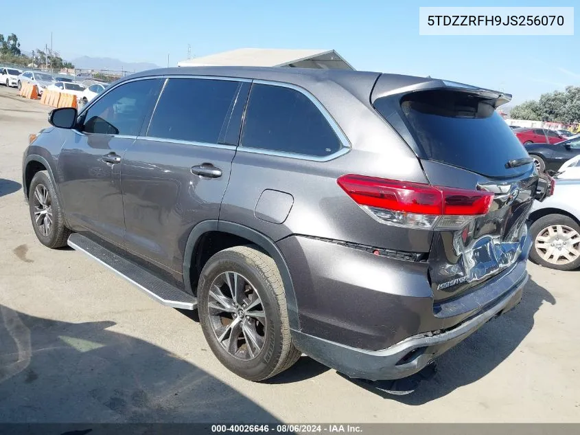 2018 Toyota Highlander Le VIN: 5TDZZRFH9JS256070 Lot: 40026646