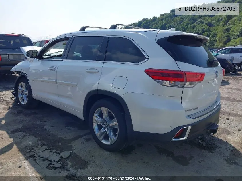 2018 Toyota Highlander Limited VIN: 5TDDZRFH9JS872703 Lot: 40131170