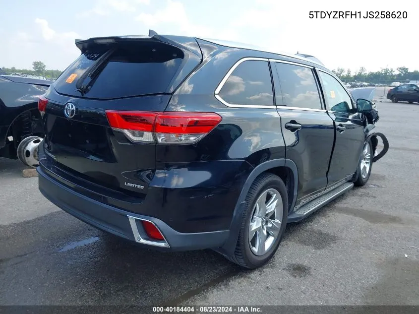 5TDYZRFH1JS258620 2018 Toyota Highlander Limited