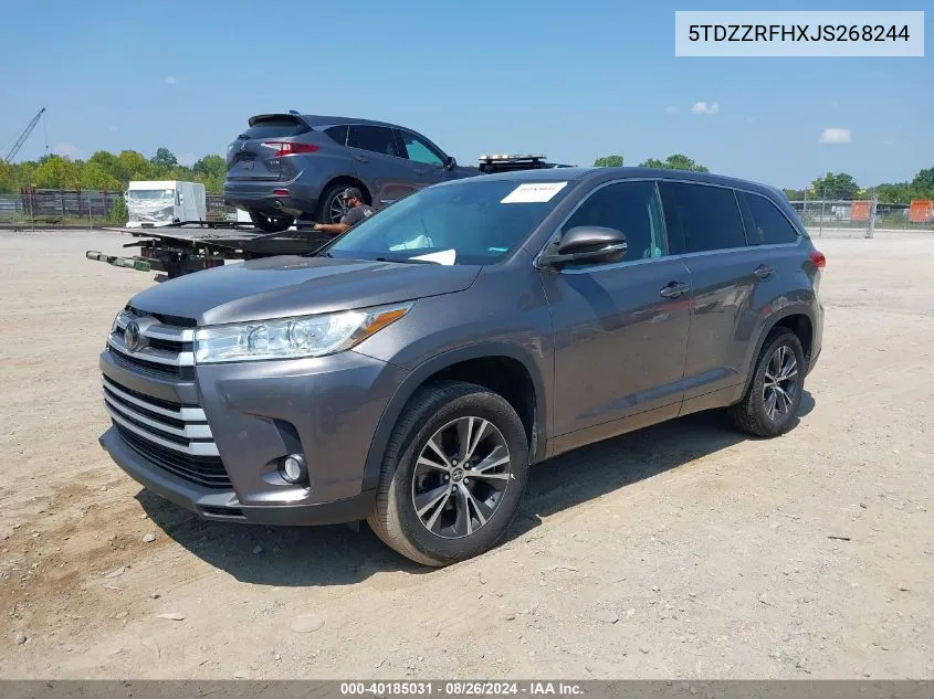 5TDZZRFHXJS268244 2018 Toyota Highlander Le Plus