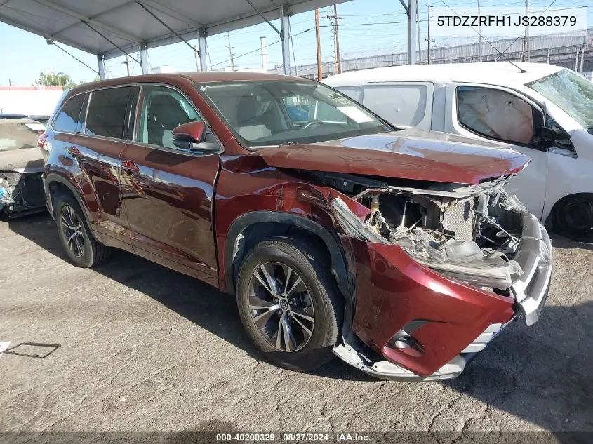 5TDZZRFH1JS288379 2018 Toyota Highlander Le