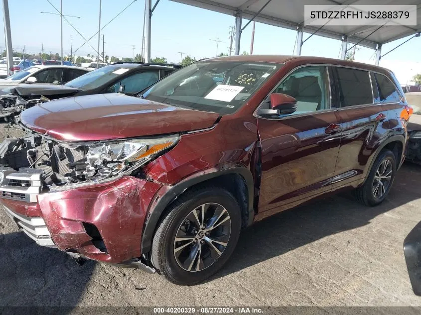 5TDZZRFH1JS288379 2018 Toyota Highlander Le