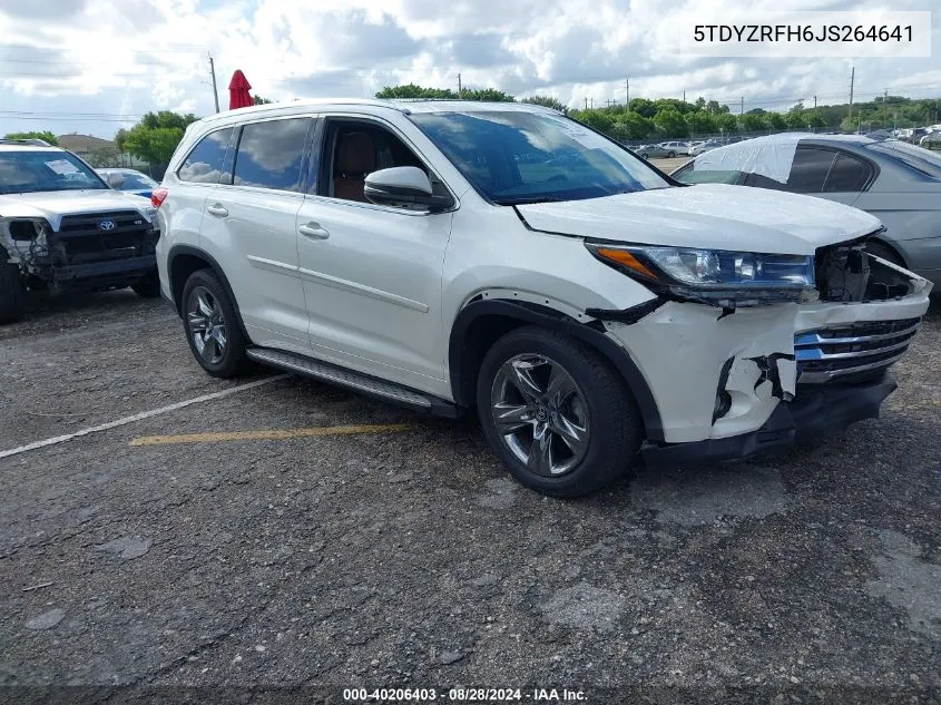 5TDYZRFH6JS264641 2018 Toyota Highlander Limited Platinum