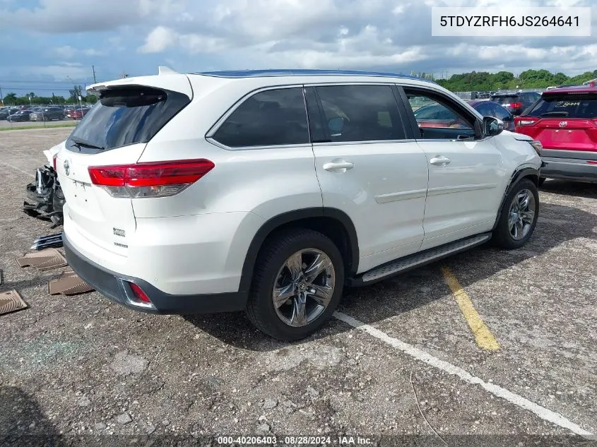 5TDYZRFH6JS264641 2018 Toyota Highlander Limited Platinum