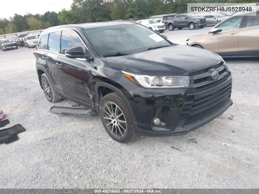 2018 Toyota Highlander Se VIN: 5TDKZRFH8JS528948 Lot: 40218683