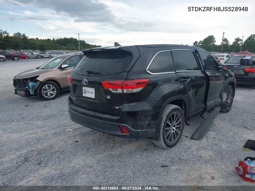 5TDKZRFH8JS528948 2018 Toyota Highlander Se