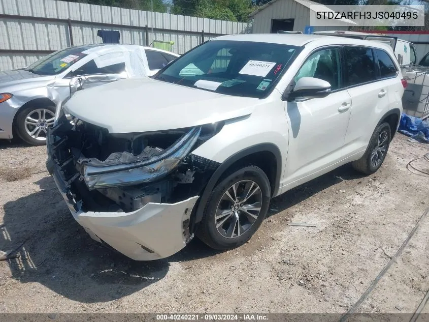 5TDZARFH3JS040495 2018 Toyota Highlander Le