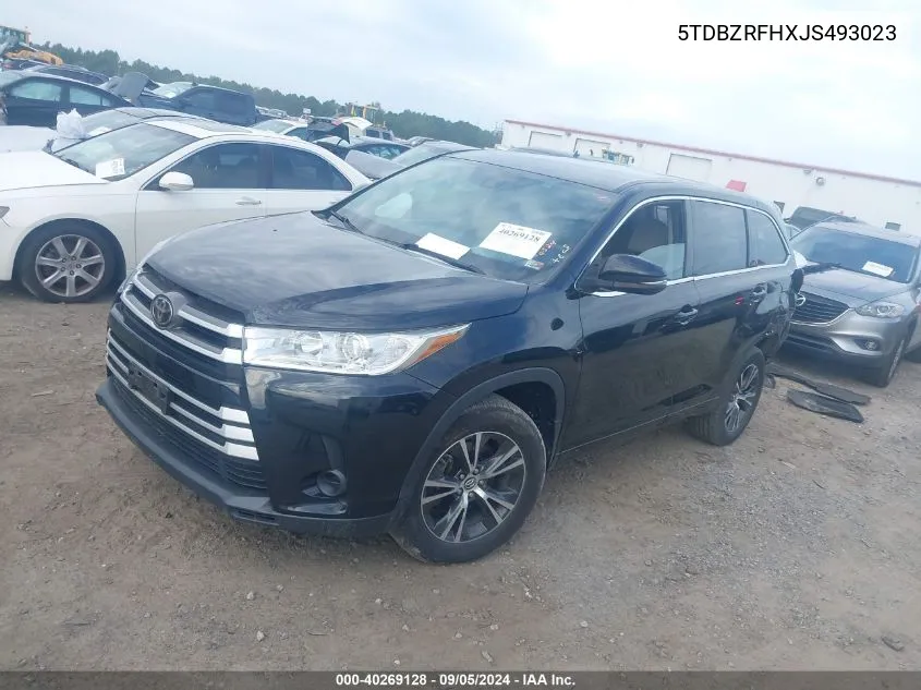 2018 Toyota Highlander Le/Le Plus VIN: 5TDBZRFHXJS493023 Lot: 40269128