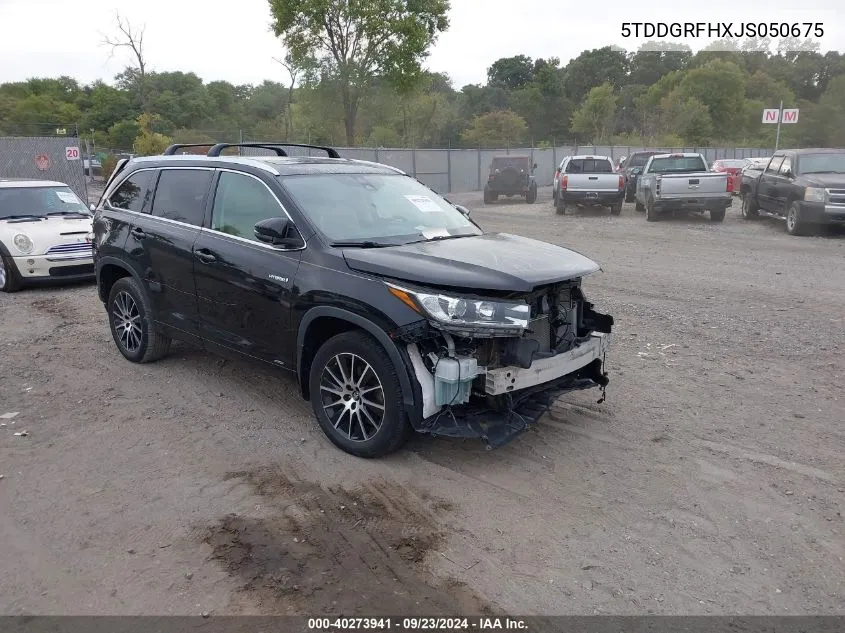 2018 Toyota Highlander Hybrid Limited Platinum VIN: 5TDDGRFHXJS050675 Lot: 40273941