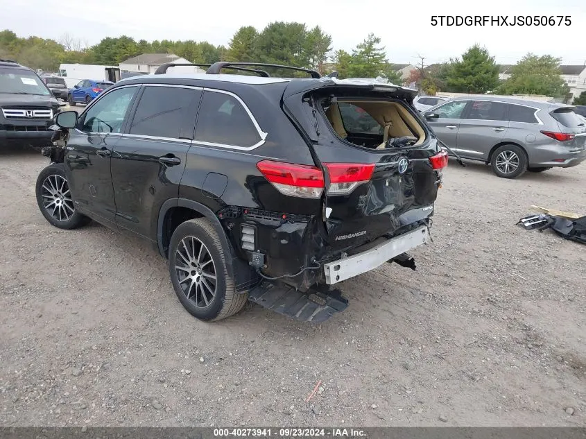 2018 Toyota Highlander Hybrid Limited Platinum VIN: 5TDDGRFHXJS050675 Lot: 40273941