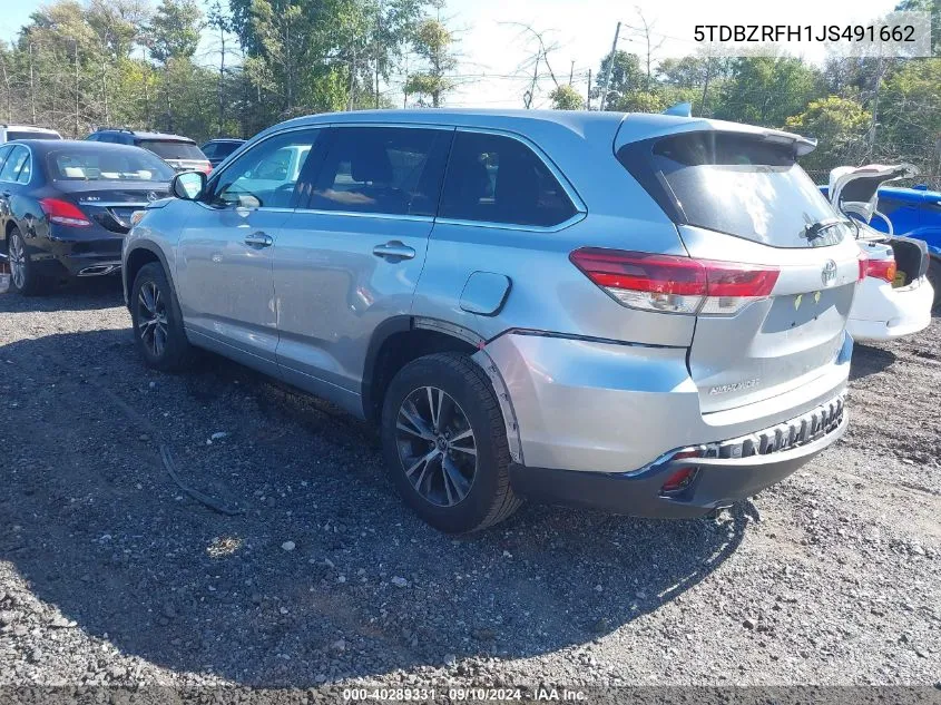 2018 Toyota Highlander Le/Le Plus VIN: 5TDBZRFH1JS491662 Lot: 40289331