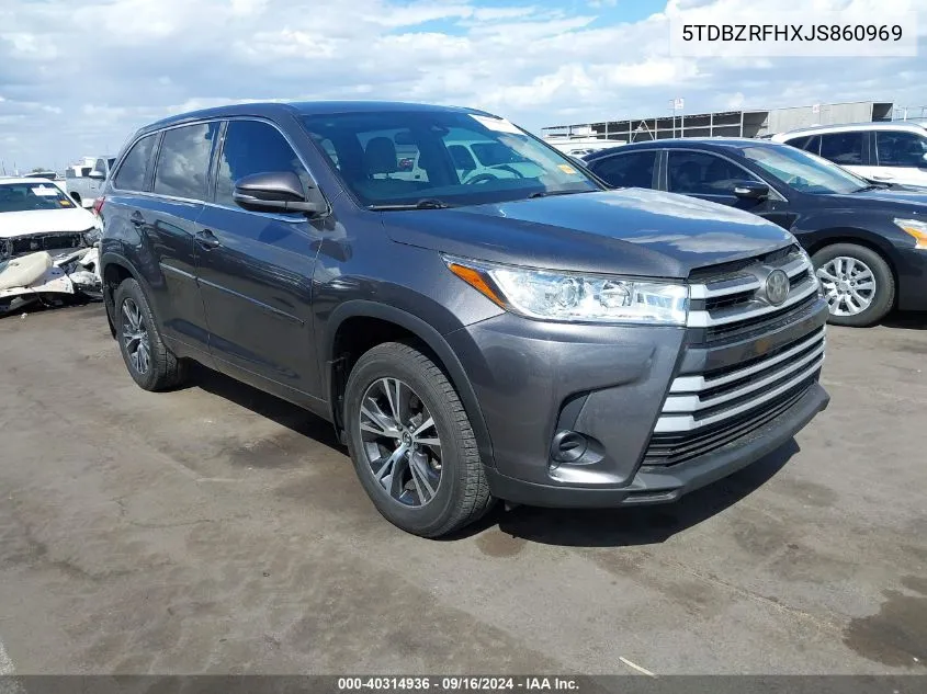 5TDBZRFHXJS860969 2018 Toyota Highlander Le