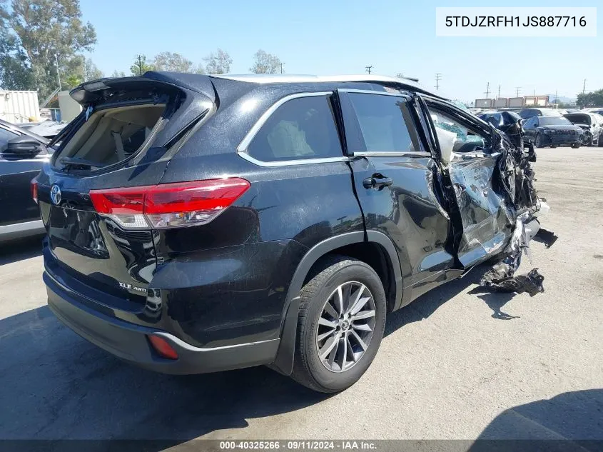 5TDJZRFH1JS887716 2018 Toyota Highlander Se/Xle