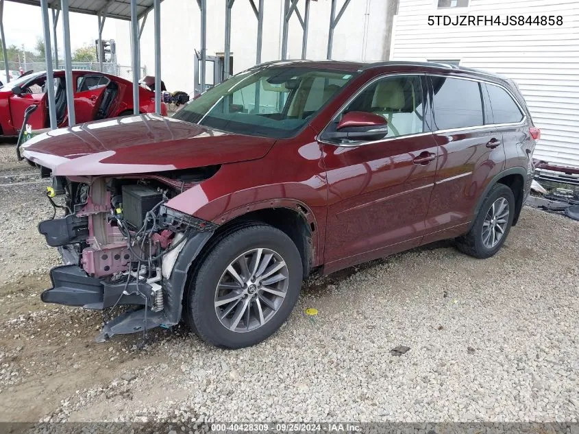 5TDJZRFH4JS844858 2018 Toyota Highlander Xle