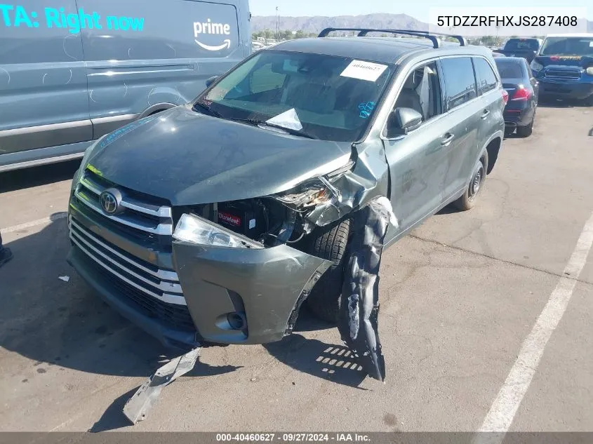 5TDZZRFHXJS287408 2018 Toyota Highlander Le