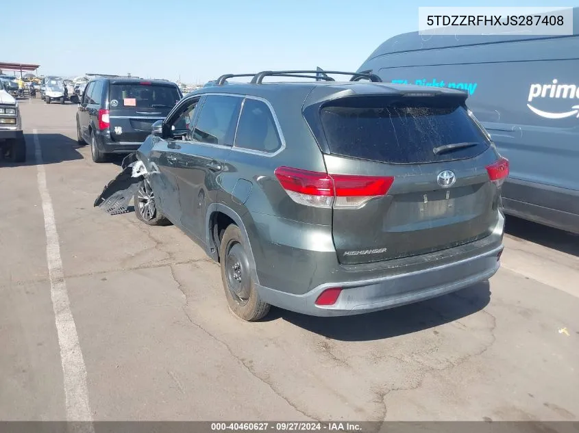 2018 Toyota Highlander Le VIN: 5TDZZRFHXJS287408 Lot: 40460627