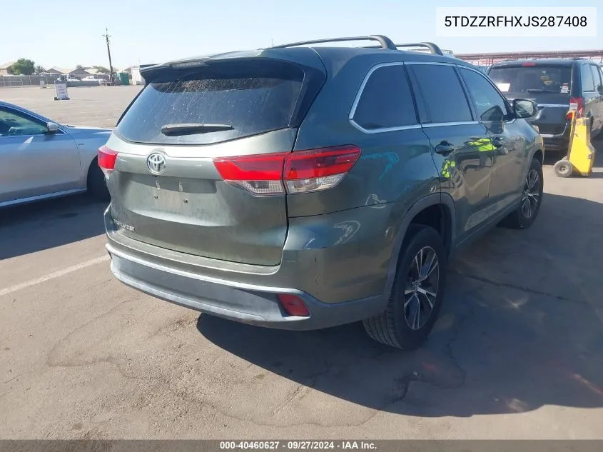 2018 Toyota Highlander Le VIN: 5TDZZRFHXJS287408 Lot: 40460627