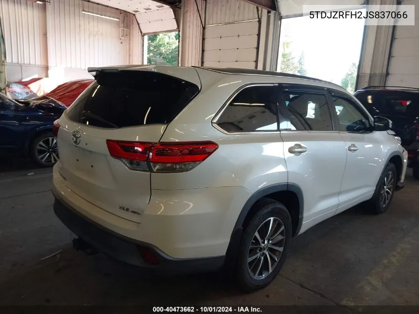 2018 Toyota Highlander Se/Xle VIN: 5TDJZRFH2JS837066 Lot: 40473662