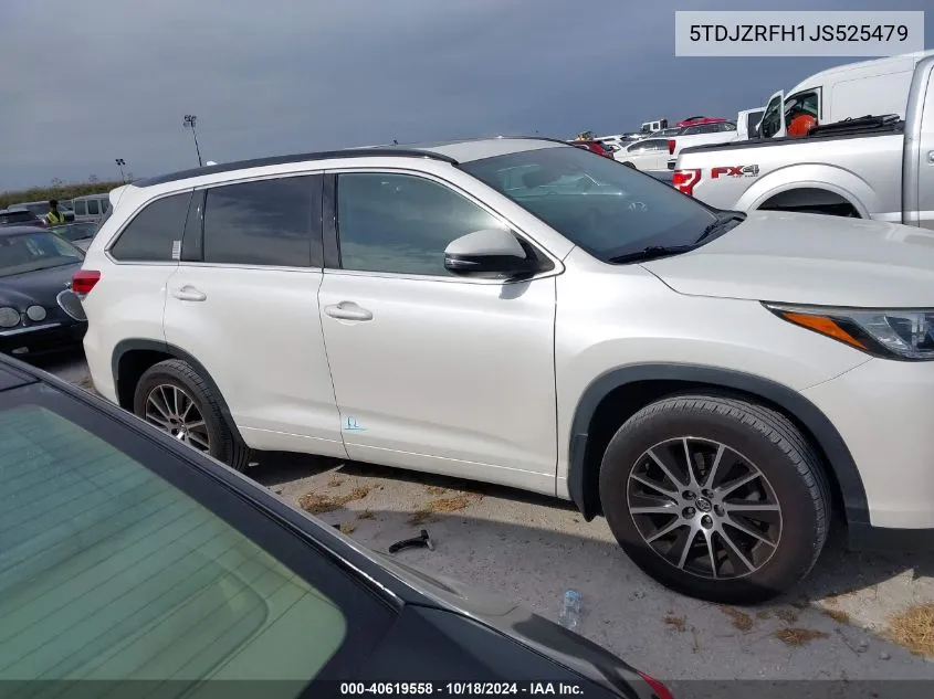 2018 Toyota Highlander Se VIN: 5TDJZRFH1JS525479 Lot: 40619558