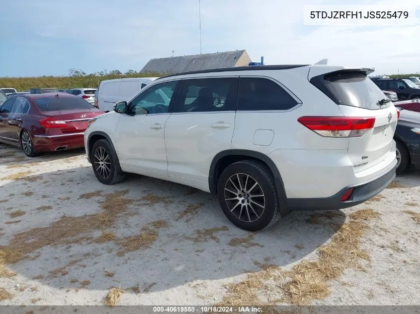 2018 Toyota Highlander Se VIN: 5TDJZRFH1JS525479 Lot: 40619558