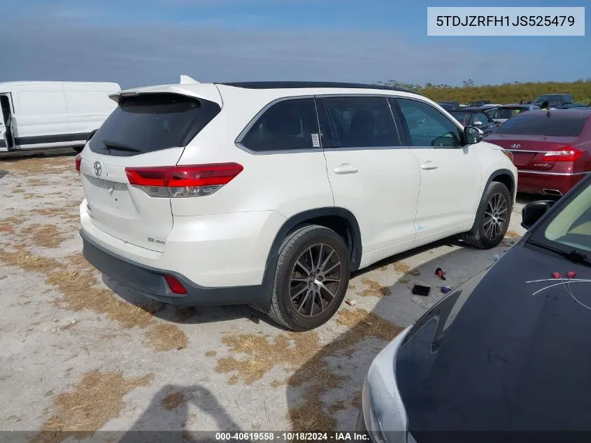 2018 Toyota Highlander Se VIN: 5TDJZRFH1JS525479 Lot: 40619558