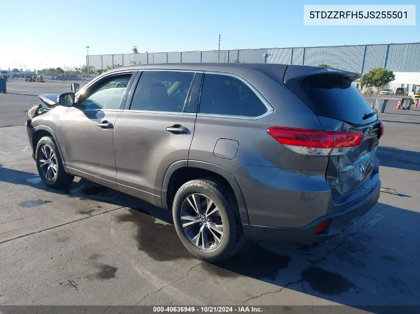 2018 Toyota Highlander Le VIN: 5TDZZRFH5JS255501 Lot: 40636949