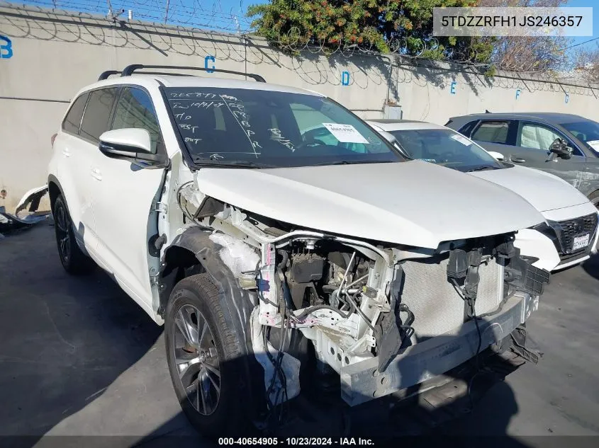 5TDZZRFH1JS246357 2018 Toyota Highlander Le