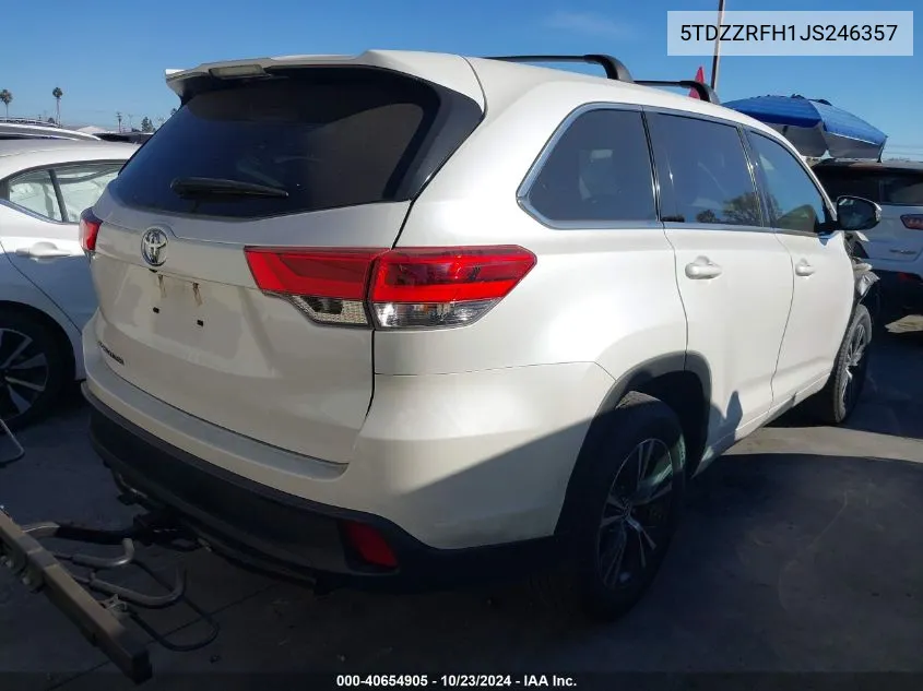 5TDZZRFH1JS246357 2018 Toyota Highlander Le