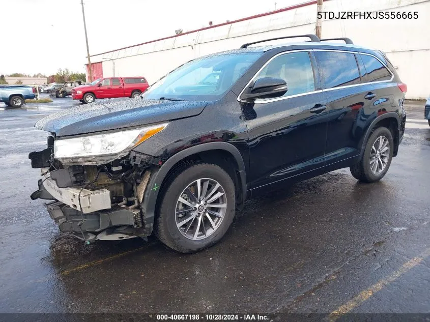 2018 Toyota Highlander Xle VIN: 5TDJZRFHXJS556665 Lot: 40667198