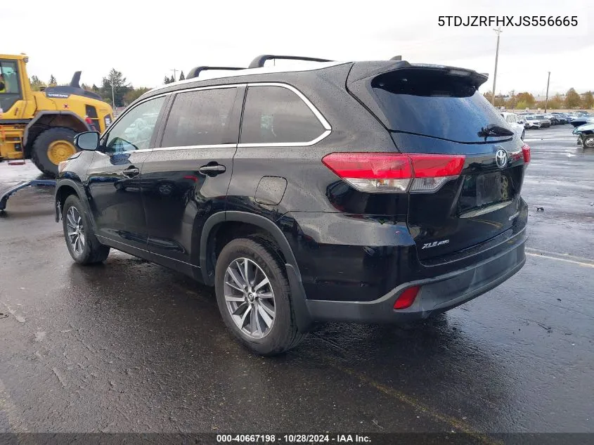 2018 Toyota Highlander Xle VIN: 5TDJZRFHXJS556665 Lot: 40667198